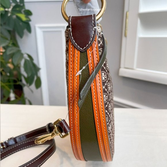 🔥NeW! Tory Burch T Monogram Haircalf Mini Crescent Bag - Picture 10 of 15